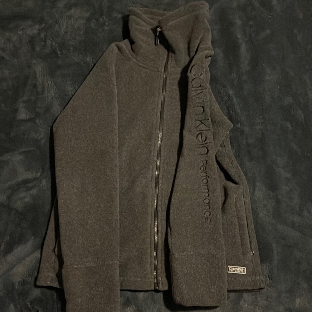 Calvin Klein Men's Turtleneck Quarter-Zip Mock-Neck Sweater size:small, gray